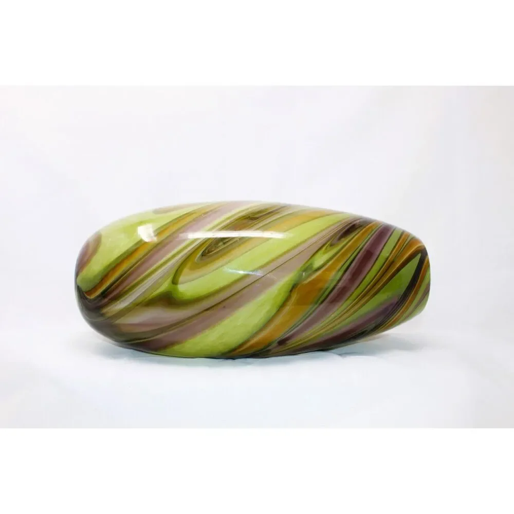 EUC With Tags! ~ HD Designs Oblong Borneo Glass Swirl Vase 12